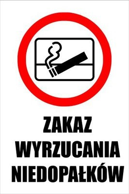 Zakaz wyrzucania niedopałków